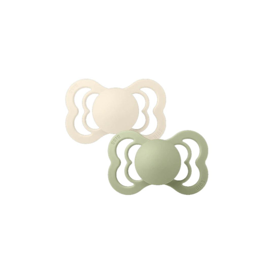 BIBS Supreme Pacifiers - Ivory + Sage - 2 Pack-Pacifiers-Latex-Size 1 | Natural Baby Shower