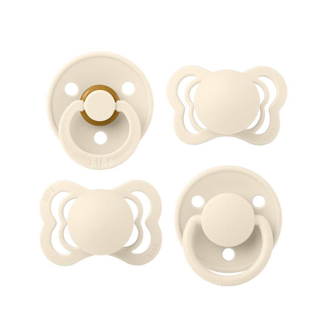 BIBS Try-It Mixed Pacifier Collection - Ivory - 4 Pack-Pacifiers-Size 1- | Natural Baby Shower
