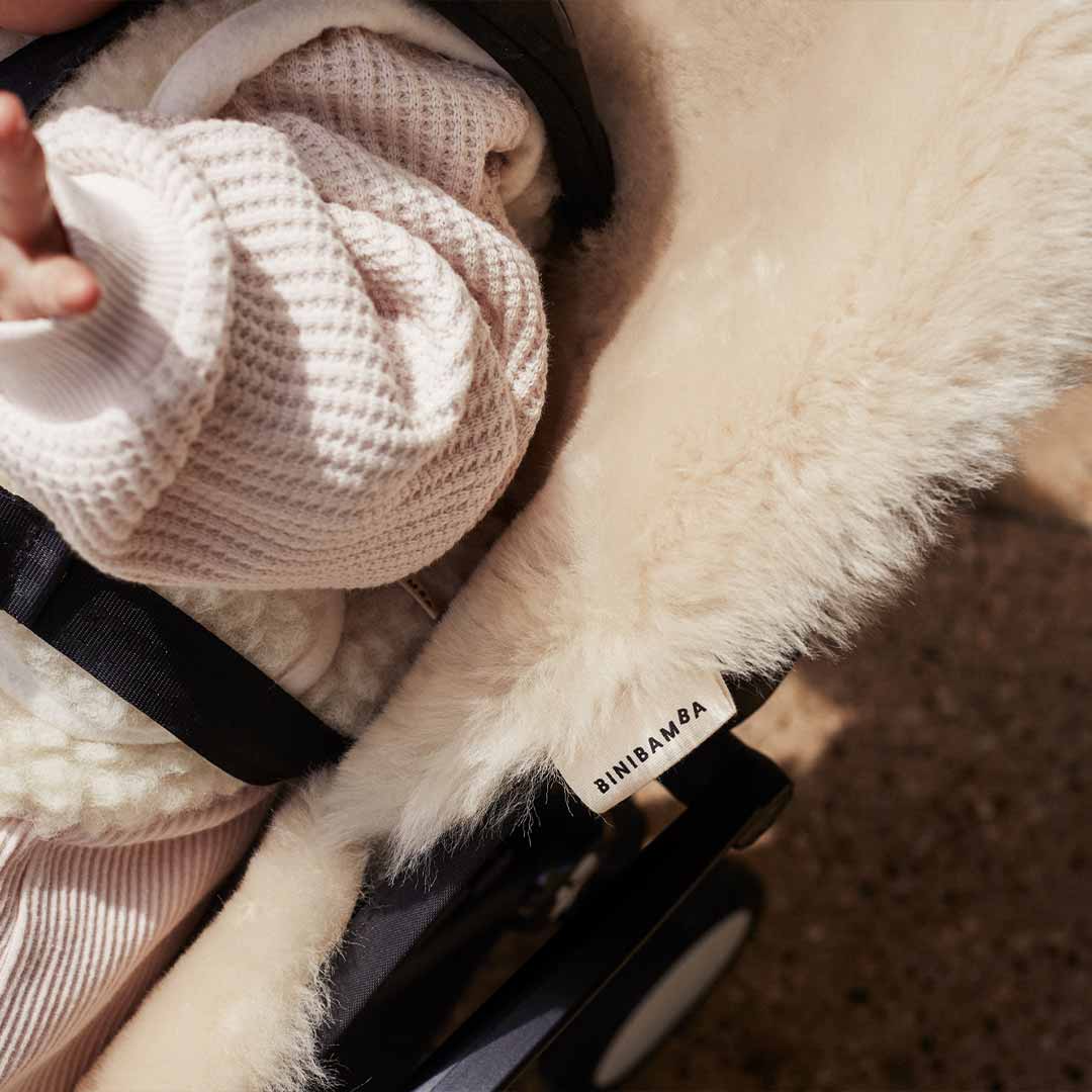 BINIBAMBA Sheepskin Snuggler - Peanut-Seat Liners- | Natural Baby Shower