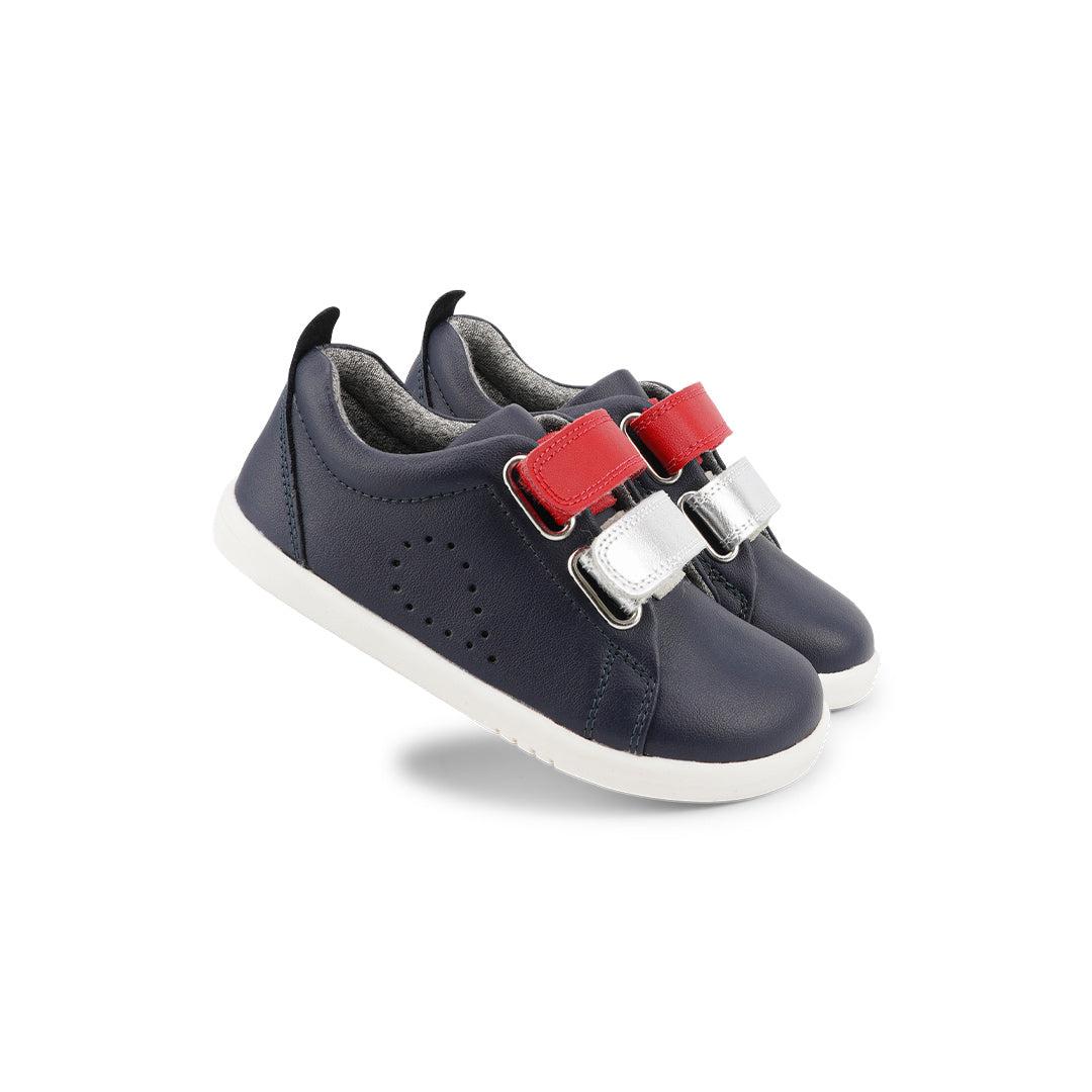 Bobux I-Walk Grass Court Switch Trainers - Navy / Red + Silver Metallic-Trainers-Navy (Red + Silver Metallic)-23 EU (6 UK) | Natural Baby Shower