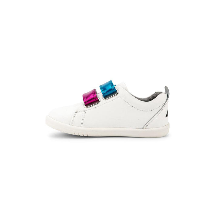 Bobux I-Walk Grass Court Switch Trainers - White / Raspberry + Peacock Metallic-Trainers-White (Raspberry + Peacock Metallic)-23 EU (6 UK) | Natural Baby Shower