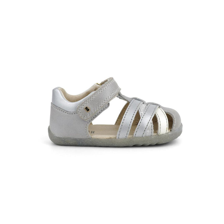Bobux Step Up Cross Jump Sandals - Silver Pearl + Silver-Sandals-Silver Pearl + Silver-19 EU (3 UK) | Natural Baby Shower