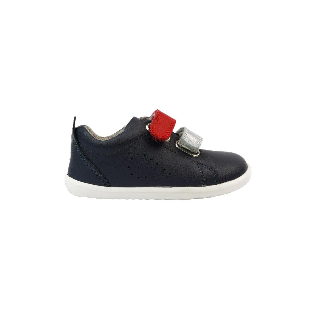 Bobux Step Up Grass Court Switch Trainers - Navy / Red + Silver Metallic-Trainers-Navy (Red + Silver Metallic)-19 EU (3 UK) | Natural Baby Shower
