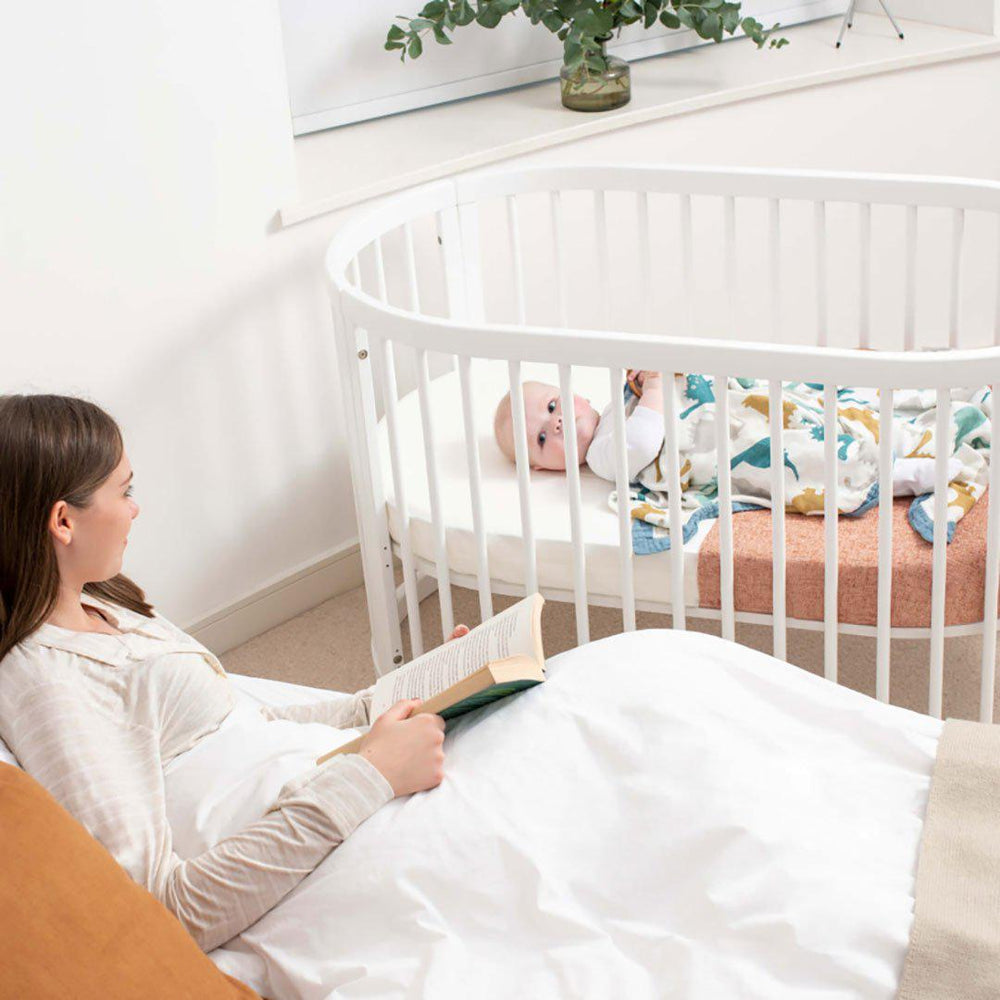 Boori Oasis Oval Cot - White-Cots-No Mattress- | Natural Baby Shower