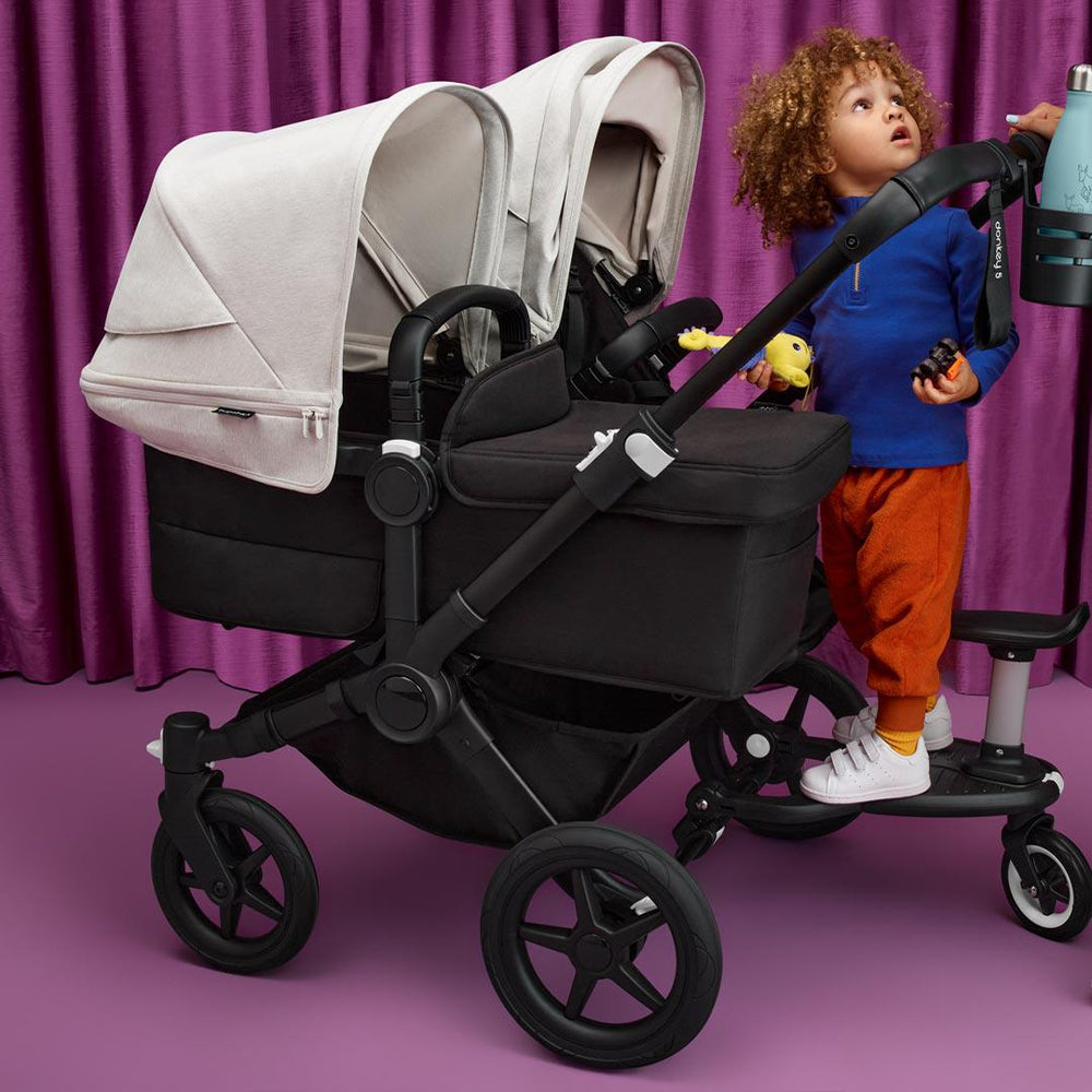 Bugaboo Donkey 5 Twin Pushchair - Black/Grey Melange-Strollers- | Natural Baby Shower
