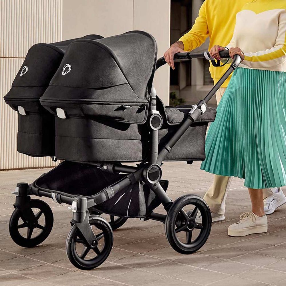 Bugaboo Donkey 5 Twin Pushchair - Black/Morning Pink-Strollers- | Natural Baby Shower