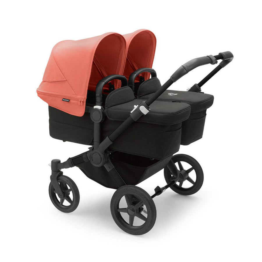 Bugaboo Donkey 5 Twin Pushchair - Black/Sunrise Red-Strollers- | Natural Baby Shower