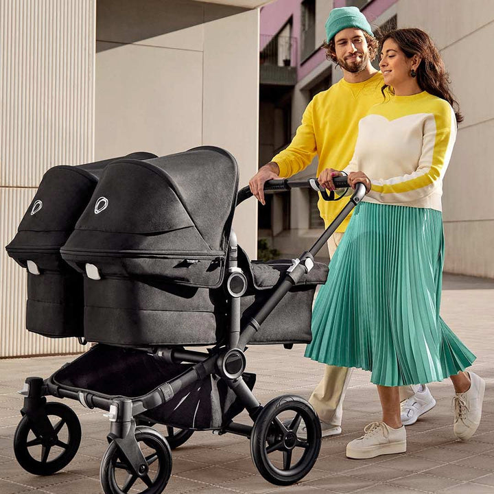 Bugaboo Donkey 5 Twin Pushchair - Black/Midnight Black-Strollers- | Natural Baby Shower