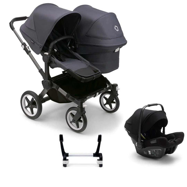 Bugaboo Donkey 5 Duo Turtle Travel System - Stormy Blue (2022)-Travel Systems-1x Base- | Natural Baby Shower