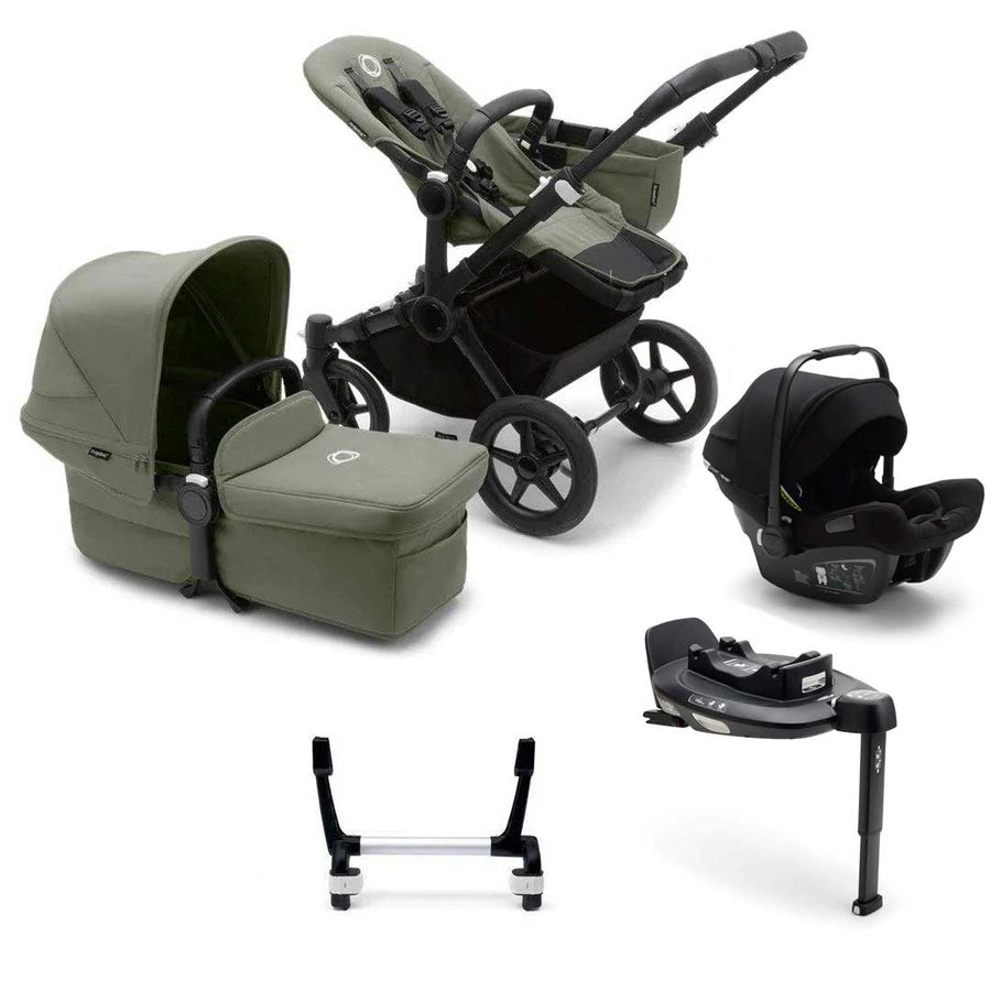 Bugaboo Donkey 5 Mono Turtle Travel System - Forest Green (2022)-Travel Systems-1x Base- | Natural Baby Shower