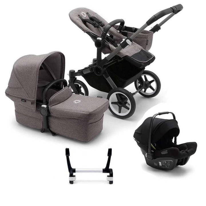 Bugaboo Donkey 5 Mono Turtle Travel System - Grey Melange (2022)-Travel Systems-No Base- | Natural Baby Shower