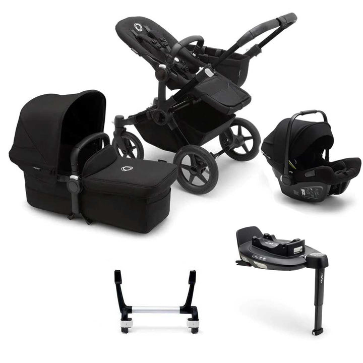 Bugaboo Donkey 5 Mono Turtle Travel System - Midnight Black (2022)-Travel Systems-1x Base- | Natural Baby Shower