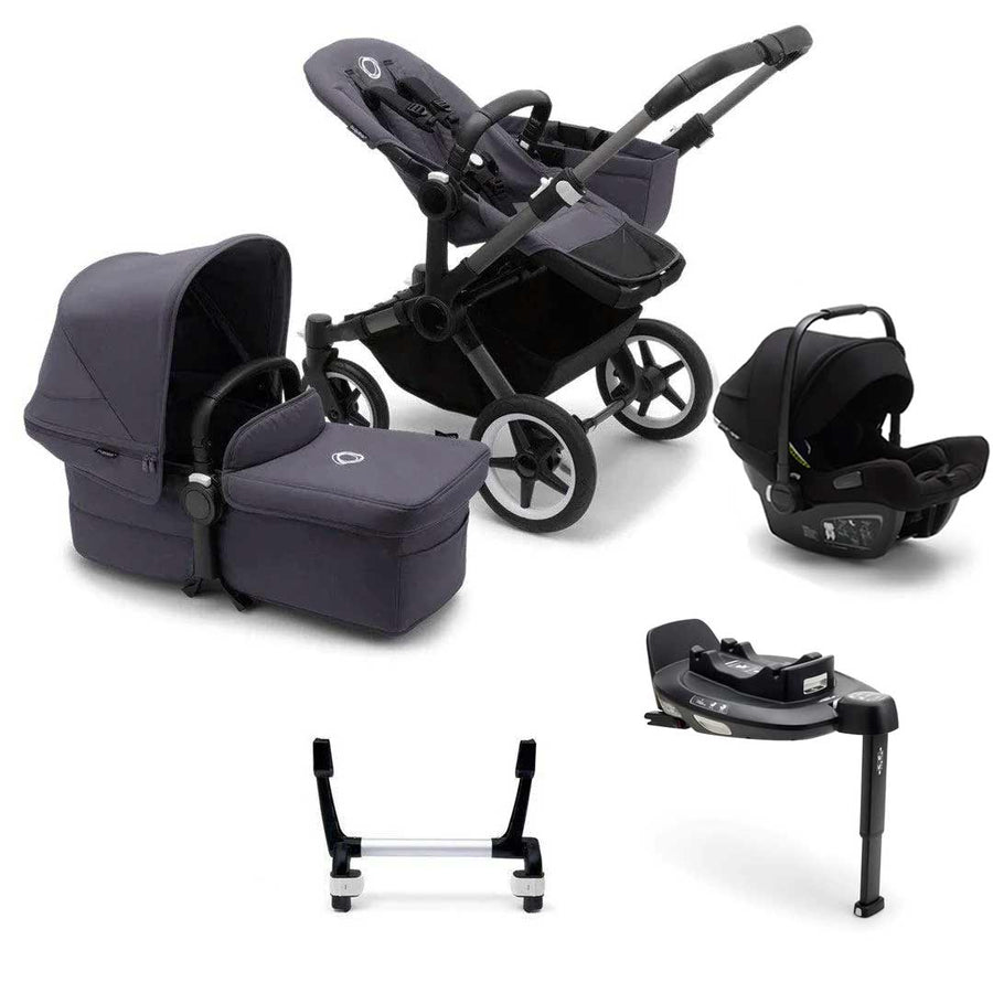 Bugaboo Donkey 5 Mono Turtle Travel System - Stormy Blue (2022)-Travel Systems-1x Base- | Natural Baby Shower