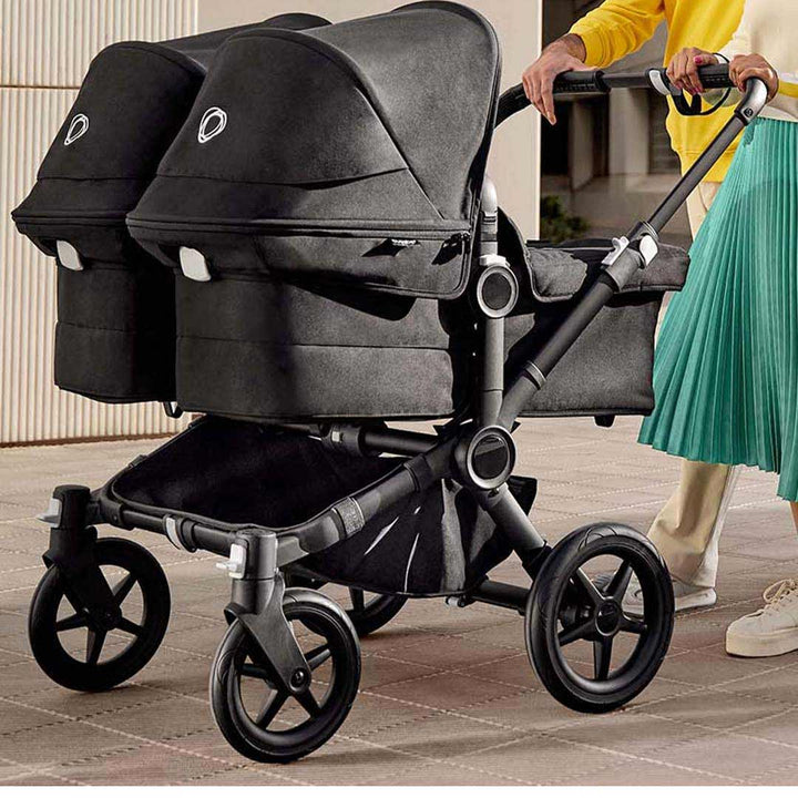 Bugaboo Donkey 5 Twin Turtle Travel System - Midnight Black (2022)-Travel Systems-2x Base- | Natural Baby Shower