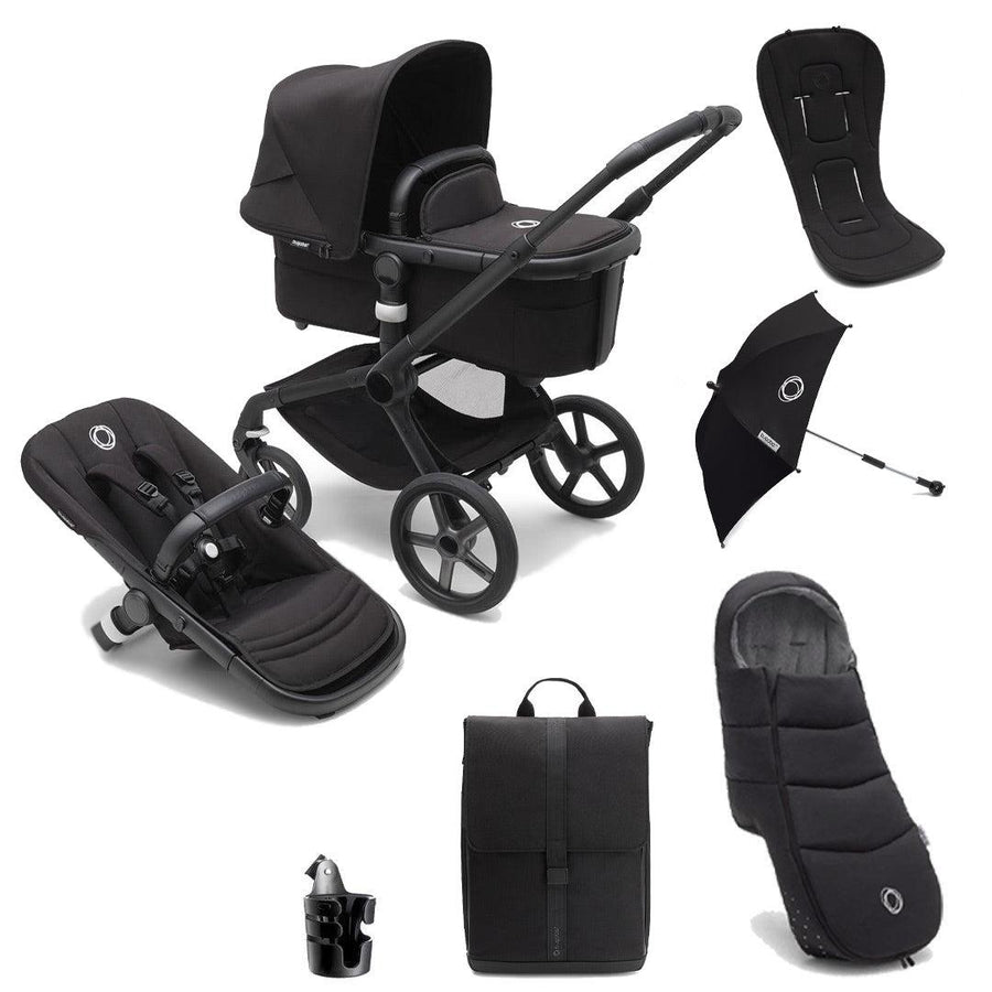 Bugaboo Fox 5 Essential Pushchair Bundle - Midnight Black-Stroller Bundles-Midnight Black- | Natural Baby Shower