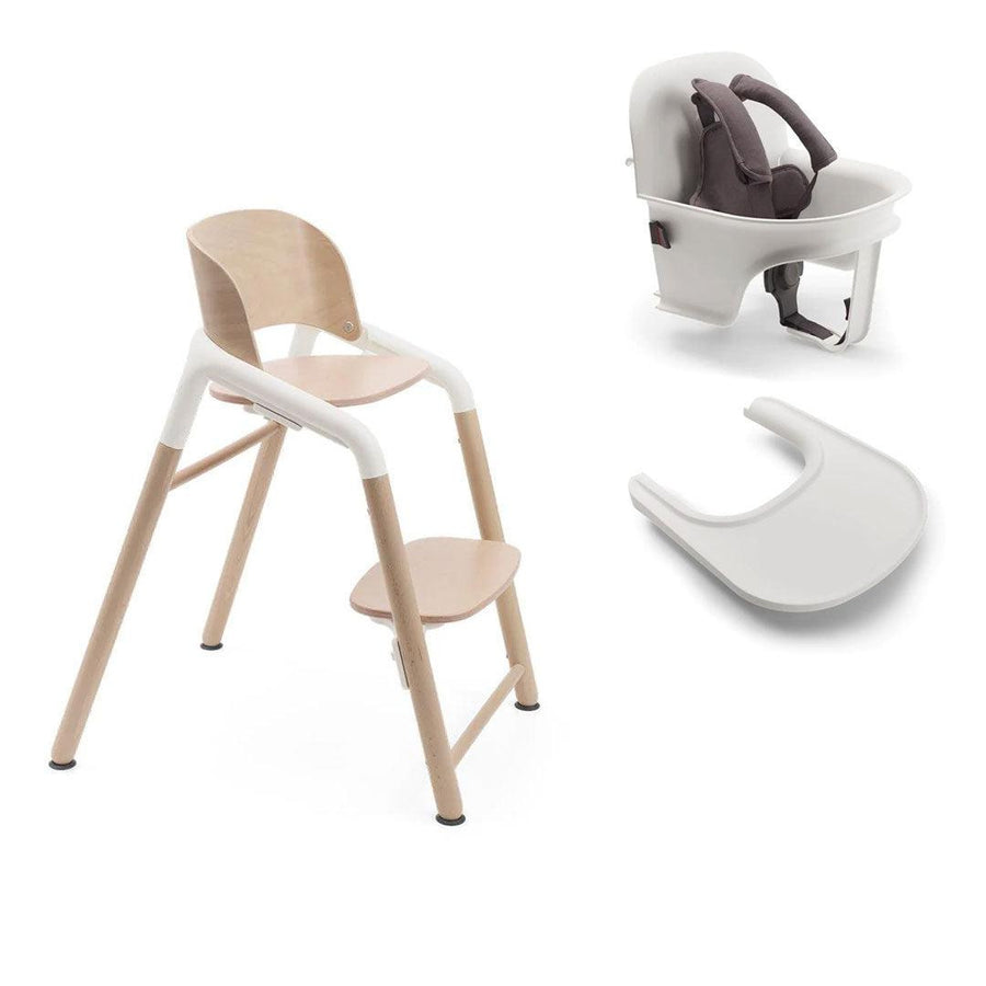 Bugaboo Giraffe Highchair + Complete Baby Set - Wood/White-Highchairs- | Natural Baby Shower