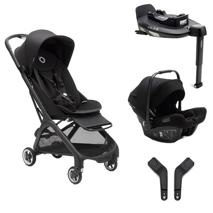 Bugaboo Butterfly + Turtle Bundle - Midnight Black-Travel Systems-Bugaboo 360 Base- | Natural Baby Shower