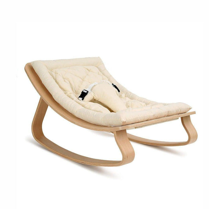 Charlie Crane LEVO Baby Rocker - Beech + Organic White-Rockers-No Toy Arch- | Natural Baby Shower