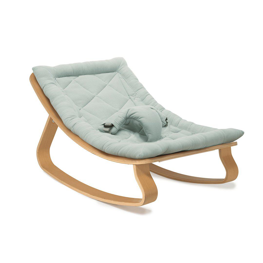 Charlie Crane LEVO Baby Rocker - Beech + Organic Farrow Grey-Rockers-No Activity Bar- | Natural Baby Shower