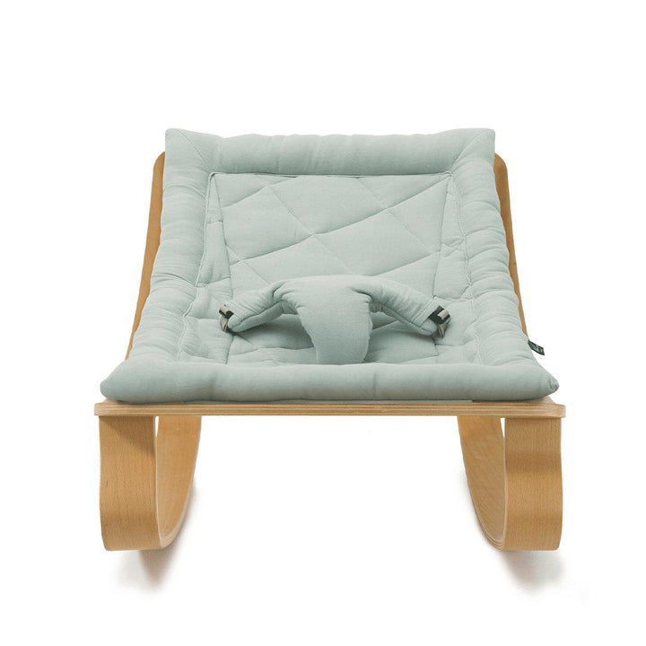 Charlie Crane LEVO Baby Rocker - Beech + Organic Farrow Grey-Rockers-No Activity Bar- | Natural Baby Shower