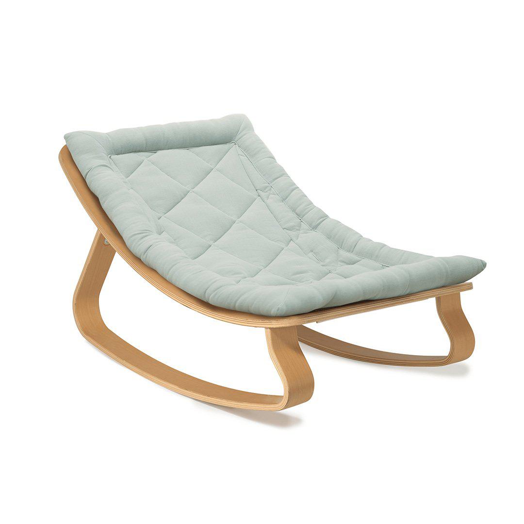 Charlie Crane LEVO Baby Rocker - Beech + Organic Farrow Grey-Rockers-No Activity Bar- | Natural Baby Shower