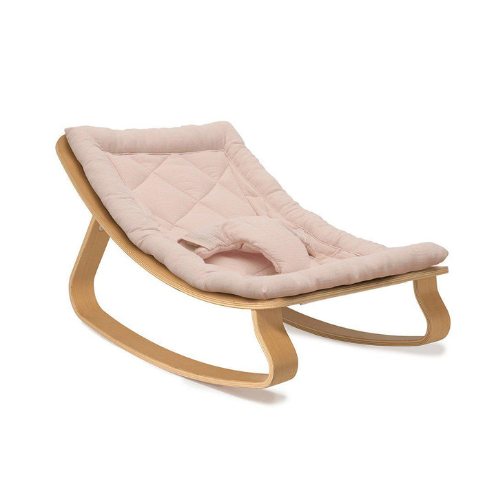 Charlie Crane LEVO Baby Rocker - Beech + Organic Nude Pink-Rockers-No Activity Bar- | Natural Baby Shower