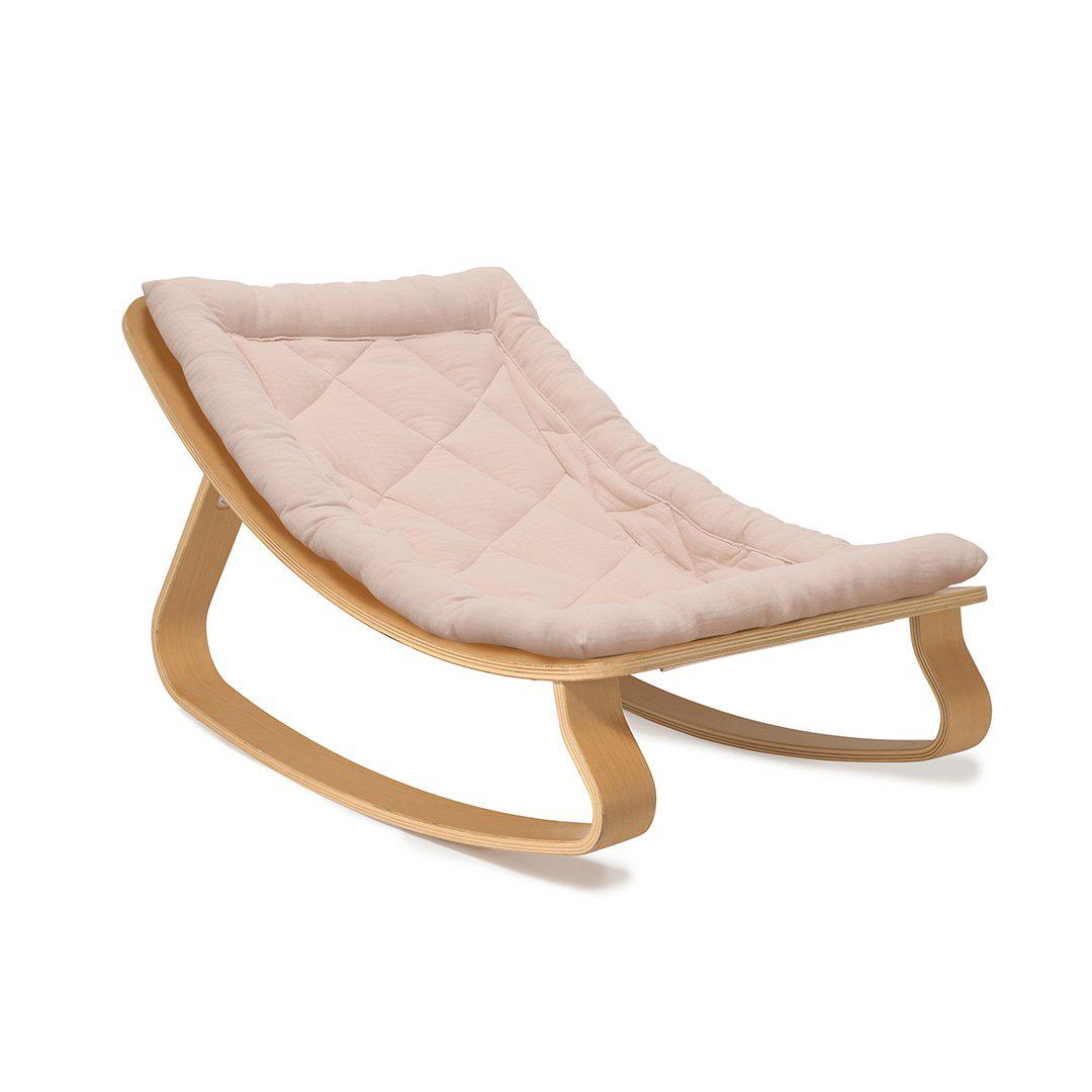 Charlie Crane LEVO Baby Rocker - Beech + Organic Nude Pink-Rockers-No Activity Bar- | Natural Baby Shower