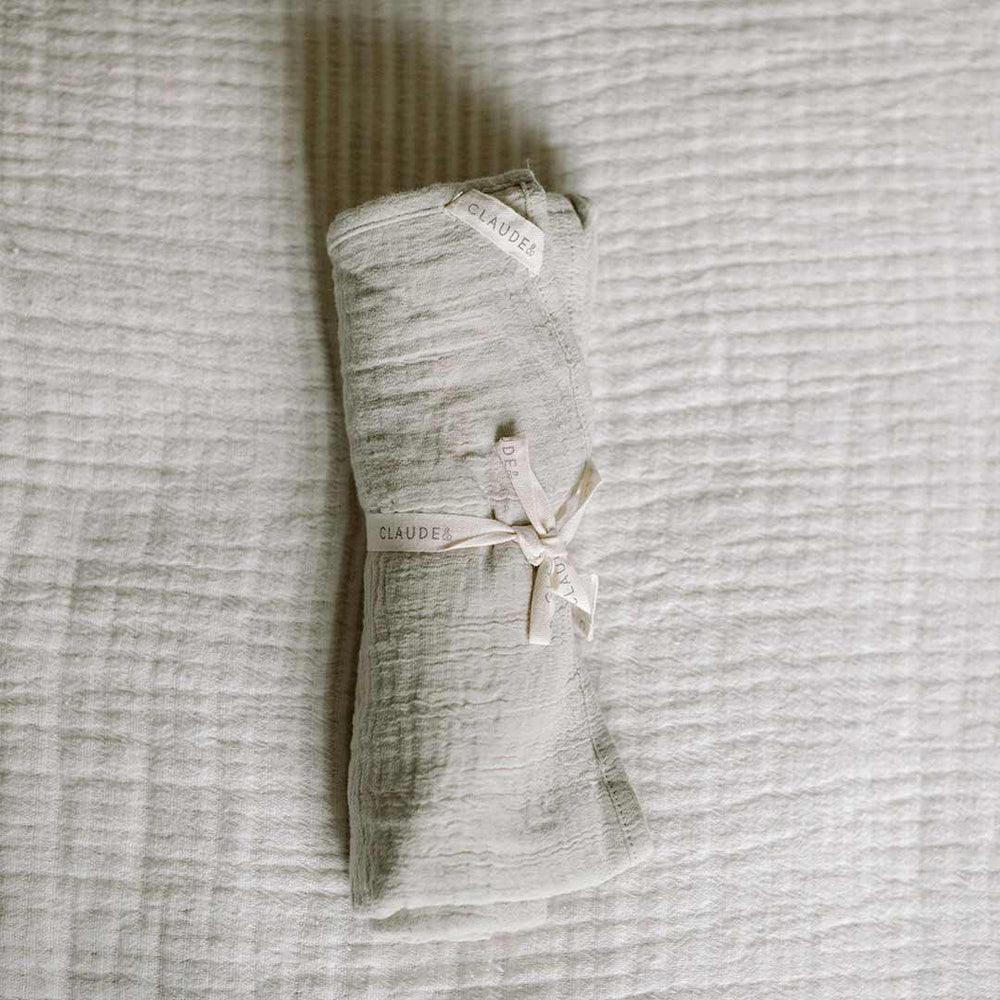 Claude & Co Organic Muslin Blanket - Oat-Muslin Wraps- | Natural Baby Shower
