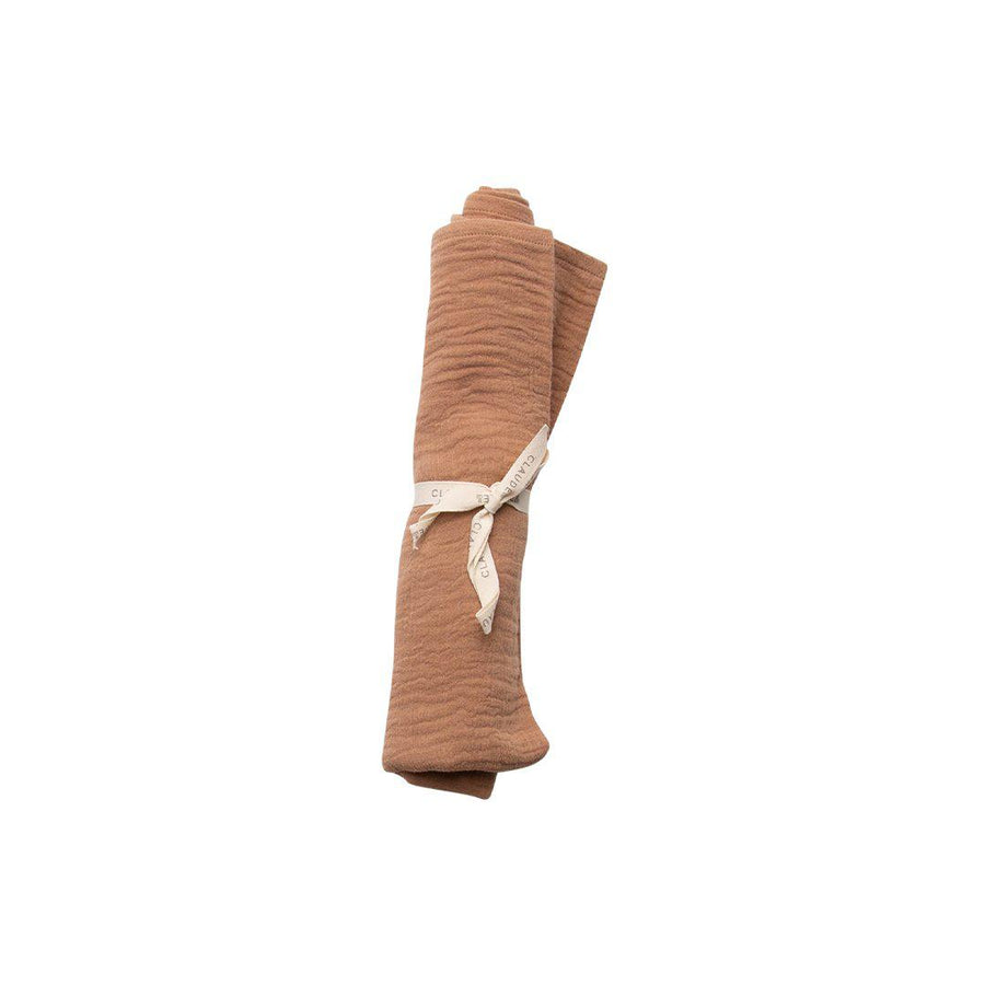 Claude & Co Organic Muslin Blanket - Soft Rust-Muslin Wraps- | Natural Baby Shower