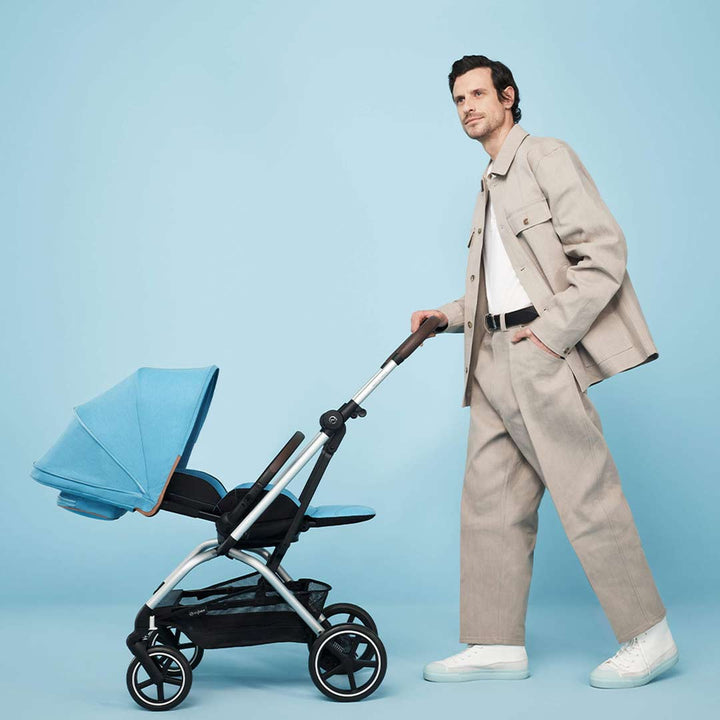 CYBEX Eezy S Twist+2 Pushchair - Silver/Beach Blue (2022)-Strollers- | Natural Baby Shower