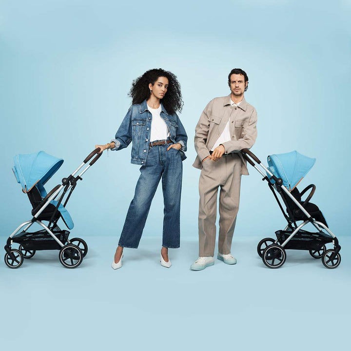 CYBEX Eezy S Twist+2 Pushchair - Silver/Beach Blue (2022)-Strollers- | Natural Baby Shower