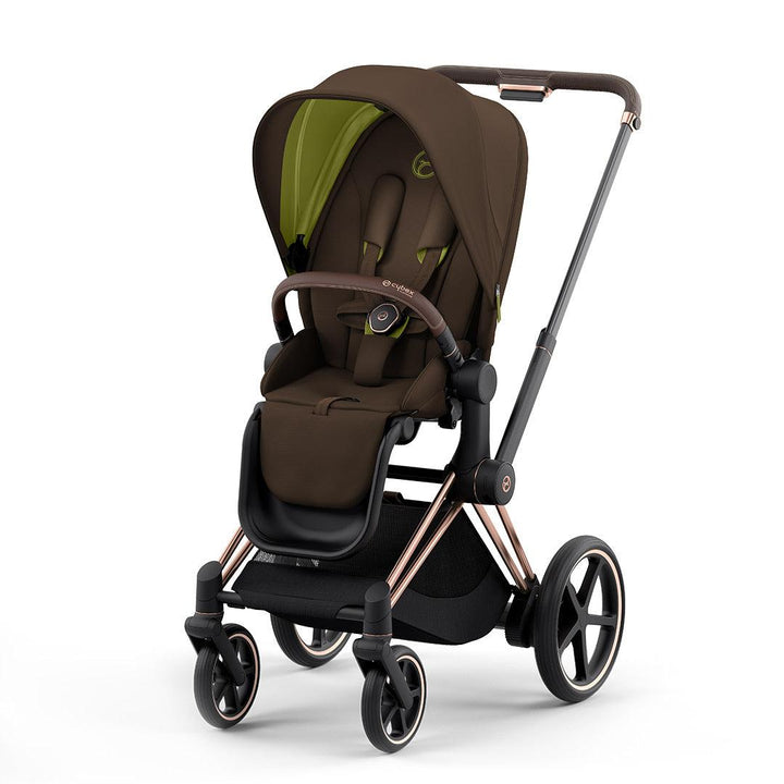 CYBEX e-Priam Pushchair - Khaki Green (2022)-Strollers-Rose Gold-No Carrycot | Natural Baby Shower