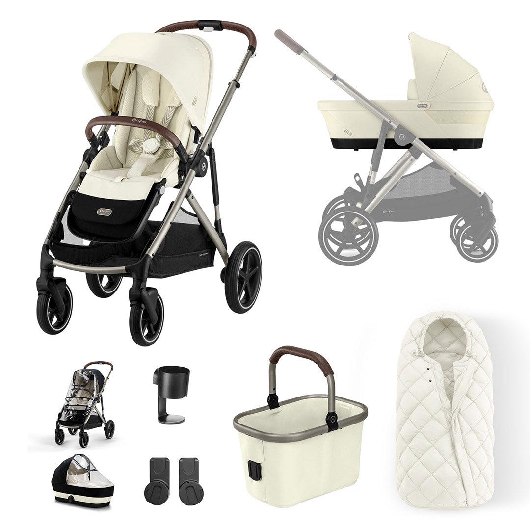 CYBEX Gazelle S Essential Bundle - Seashell Beige-Stroller Bundles-Seashell Beige- | Natural Baby Shower