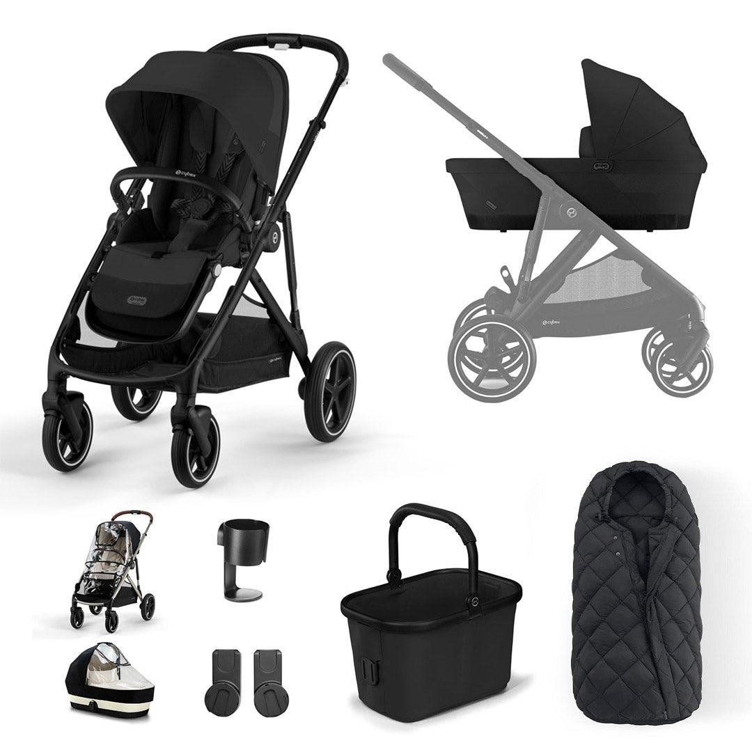 CYBEX Gazelle S Essential Bundle - Moon Black-Stroller Bundles-CYBEX SNOGGA Footmuff- | Natural Baby Shower