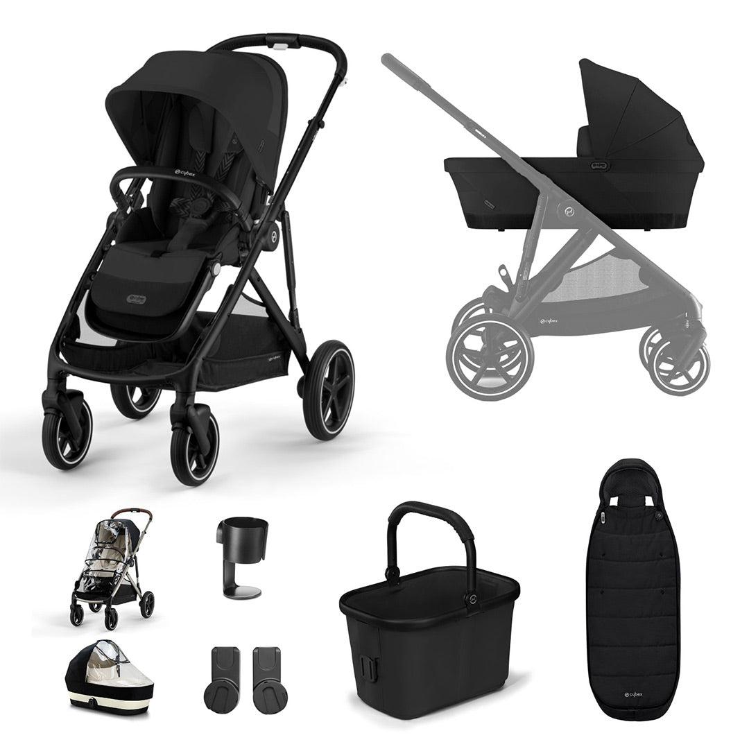 CYBEX Gazelle S Essential Bundle - Moon Black-Stroller Bundles-CYBEX Gold Footmuff- | Natural Baby Shower