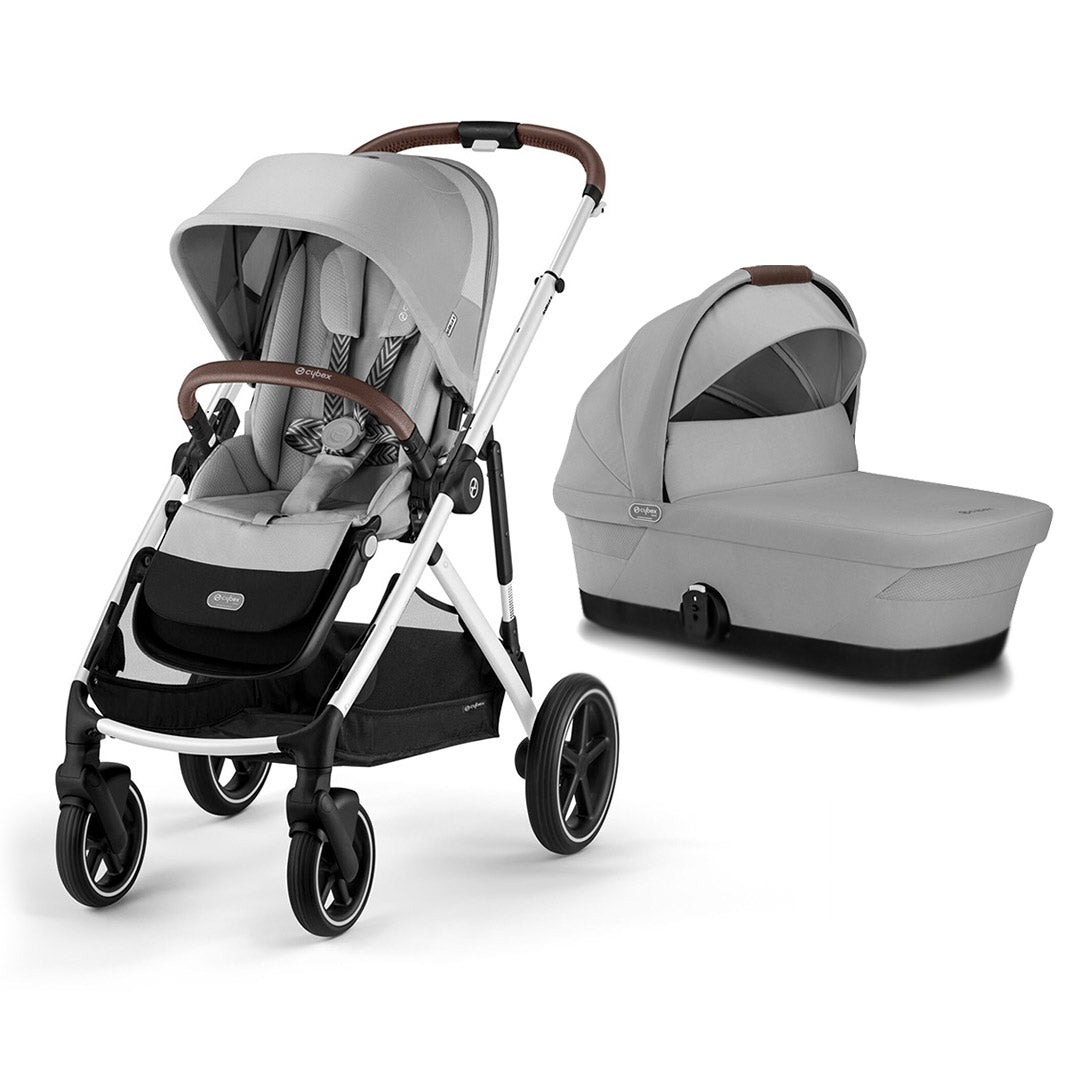 CYBEX Gazelle S Double Pushchair - Lava Grey-Strollers-Lava Grey-With Carrycot | Natural Baby Shower