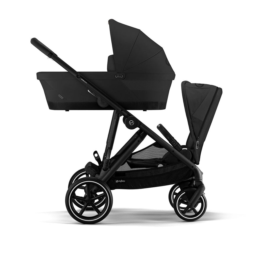 CYBEX Gazelle S Double Pushchair - Moon Black-Strollers-Moon Black-Without Carrycot | Natural Baby Shower