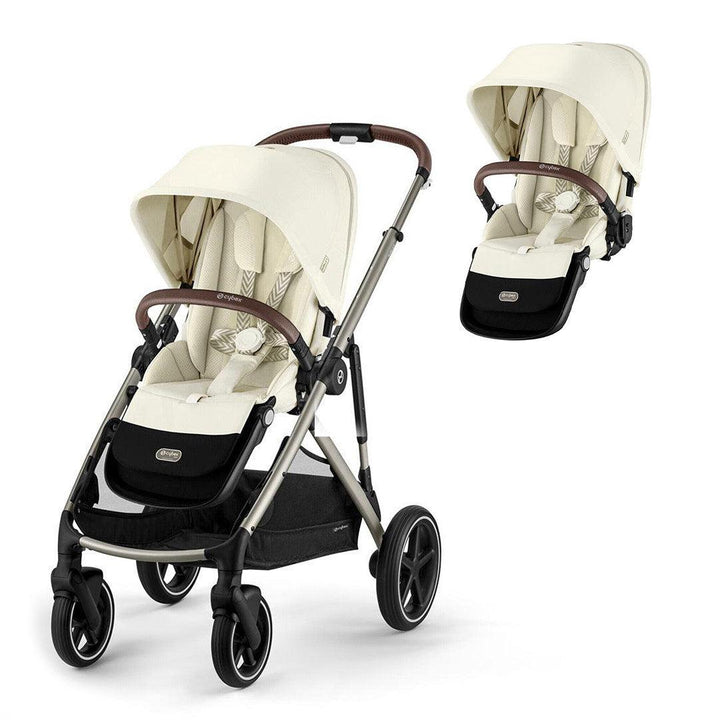 CYBEX Gazelle S Double Pushchair - Seashell Beige-Strollers-Seashell Beige-Without Carrycot | Natural Baby Shower