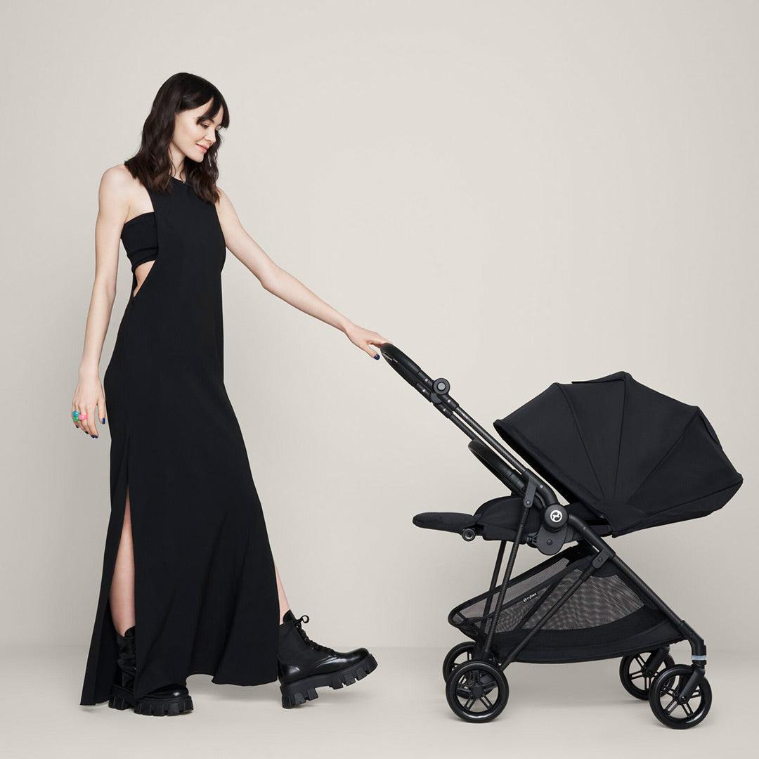 (24.01.09 - DONT SET LIVE) -> CYBEX Melio Carbon Pushchair 2023 - Moon Black-Strollers-Moon Black- | Natural Baby Shower