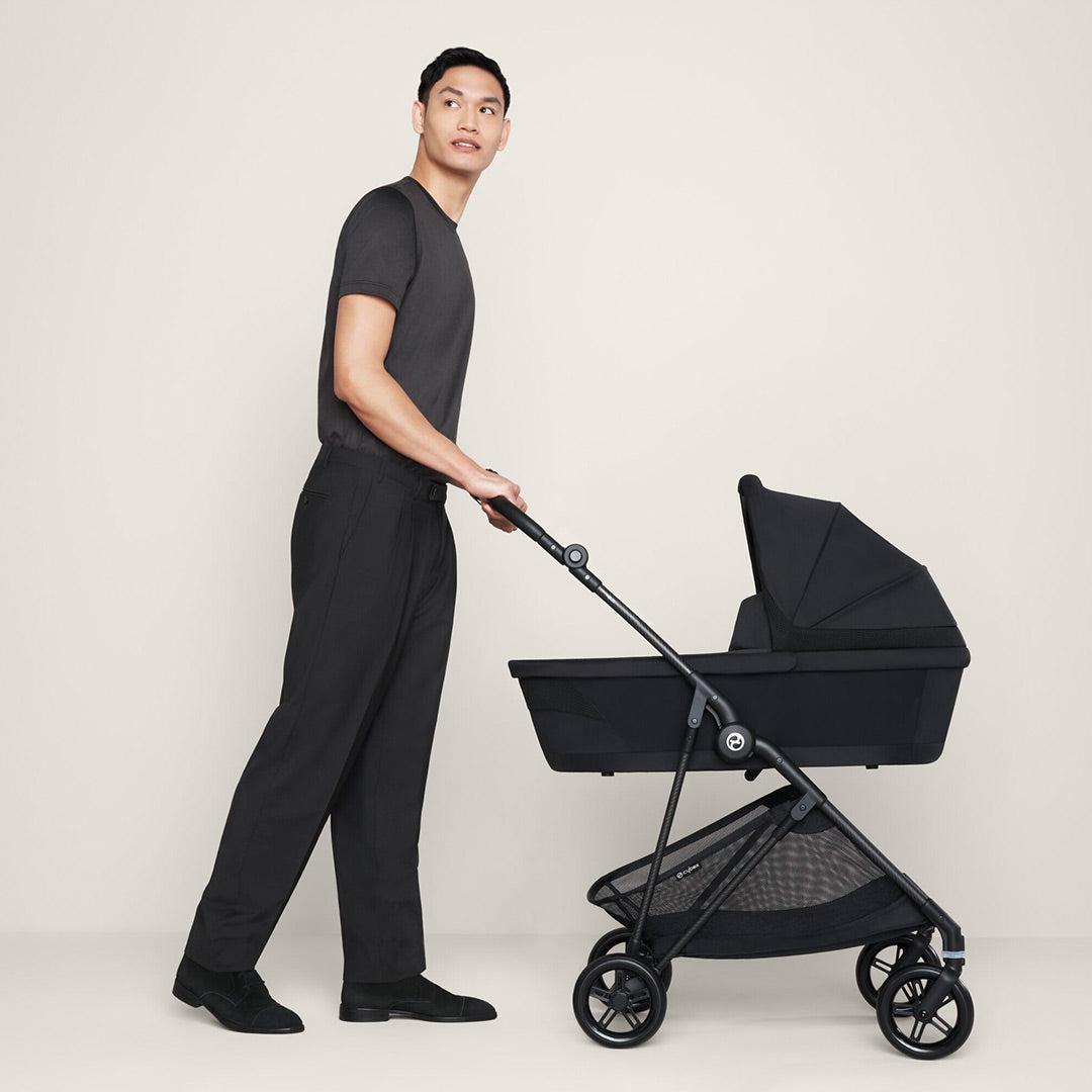 (24.01.09 - DONT SET LIVE) -> CYBEX Melio Carbon Pushchair 2023 - Moon Black-Strollers-Moon Black- | Natural Baby Shower