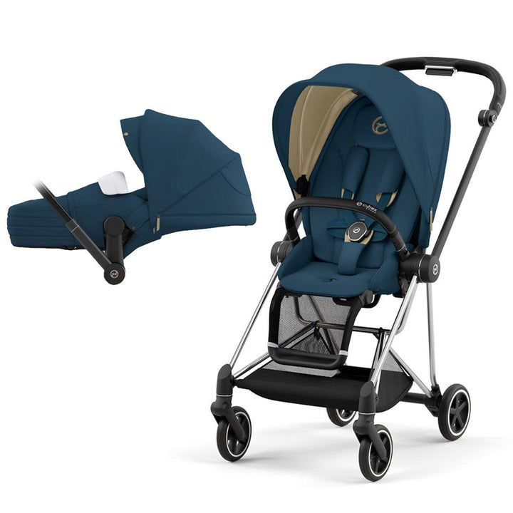 CYBEX Mios Pushchair - Mountain Blue (2022)-Strollers-Chrome Black-Lite | Natural Baby Shower
