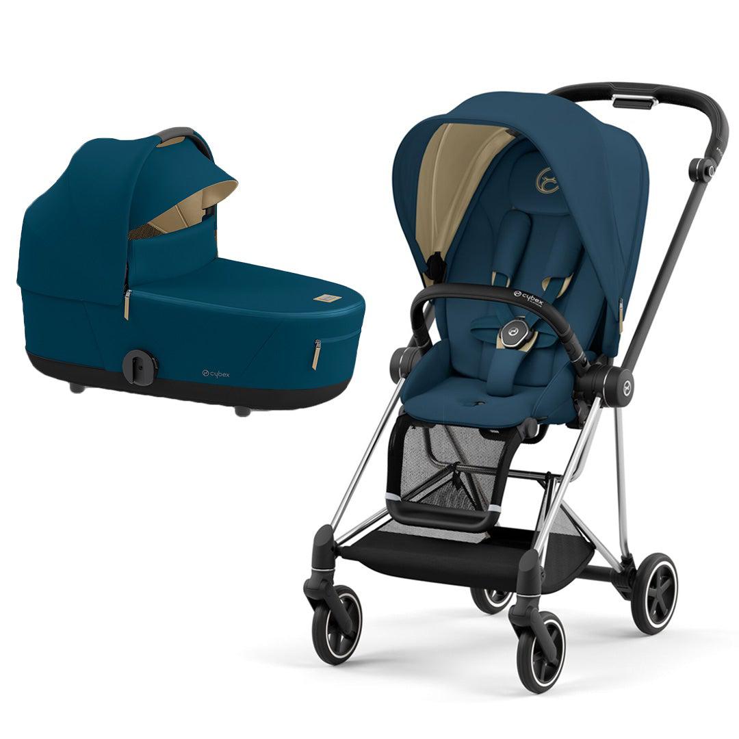 CYBEX Mios Pushchair - Mountain Blue (2022)-Strollers-Chrome Black-Lux | Natural Baby Shower