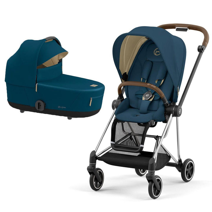 CYBEX Mios Pushchair - Mountain Blue (2022)-Strollers-Chrome Brown-Lux | Natural Baby Shower