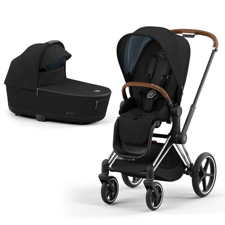 CYBEX Priam Pushchair - Deep Black (2022)-Strollers-Chrome Brown-Lux | Natural Baby Shower