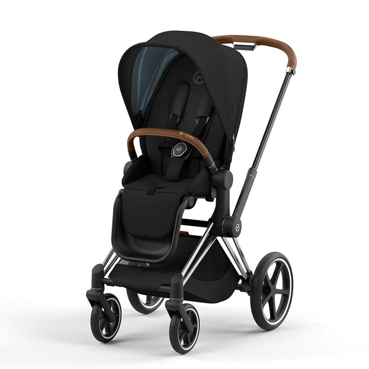 CYBEX Priam Pushchair - Deep Black (2022)-Strollers-Chrome Brown-None | Natural Baby Shower