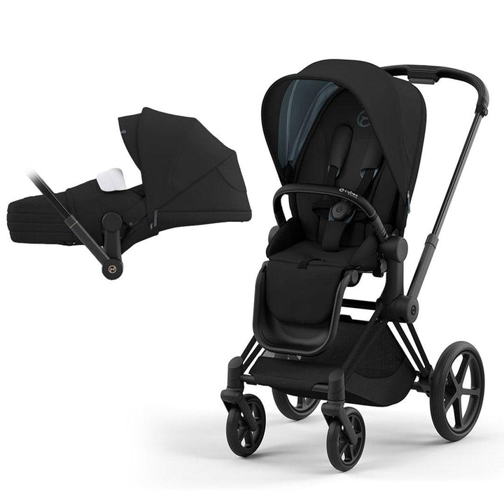 CYBEX Priam Pushchair - Deep Black (2022)-Strollers-Matt Black-Lite | Natural Baby Shower