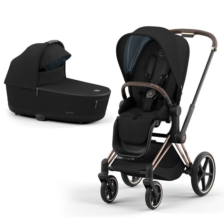 CYBEX Priam Pushchair - Deep Black (2022)-Strollers-Rose Gold-Lux | Natural Baby Shower