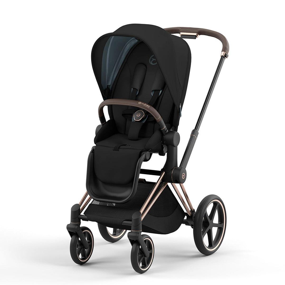 CYBEX Priam Pushchair - Deep Black (2022)-Strollers-Rose Gold-None | Natural Baby Shower