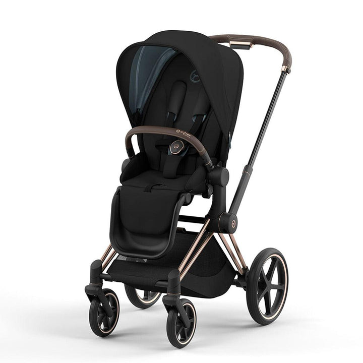 CYBEX Priam Pushchair - Deep Black (2022)-Strollers-Rose Gold-None | Natural Baby Shower