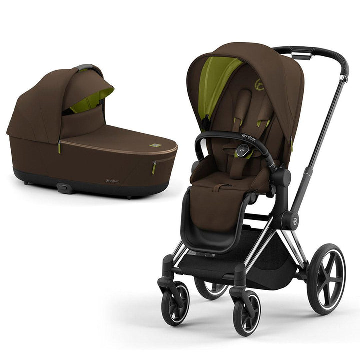 CYBEX Priam Pushchair - Khaki Green (2022)-Strollers-Chrome Black-Lux | Natural Baby Shower